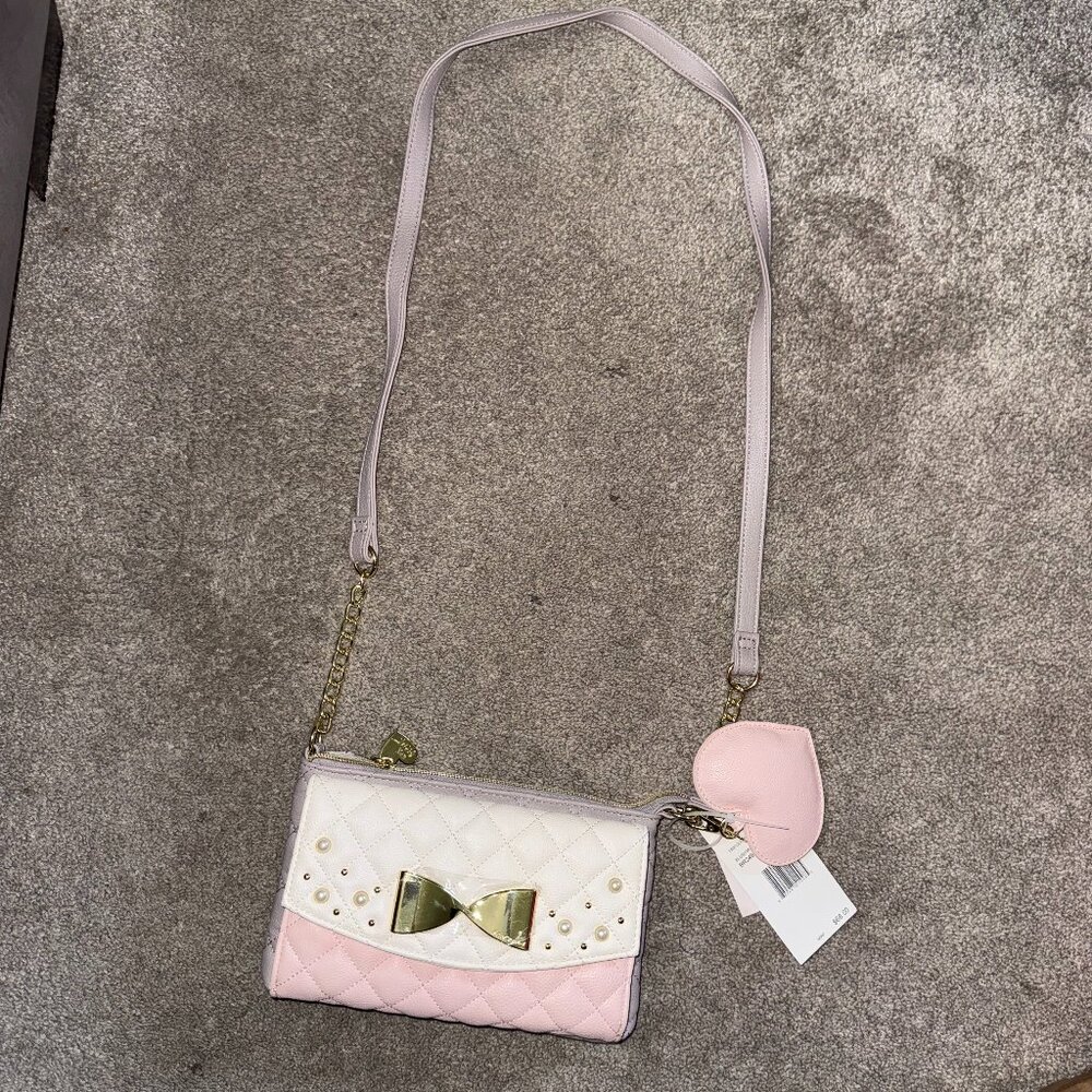 Betsey Johnson Trifold Quilted Wallet Crossbody Purse- Brand New